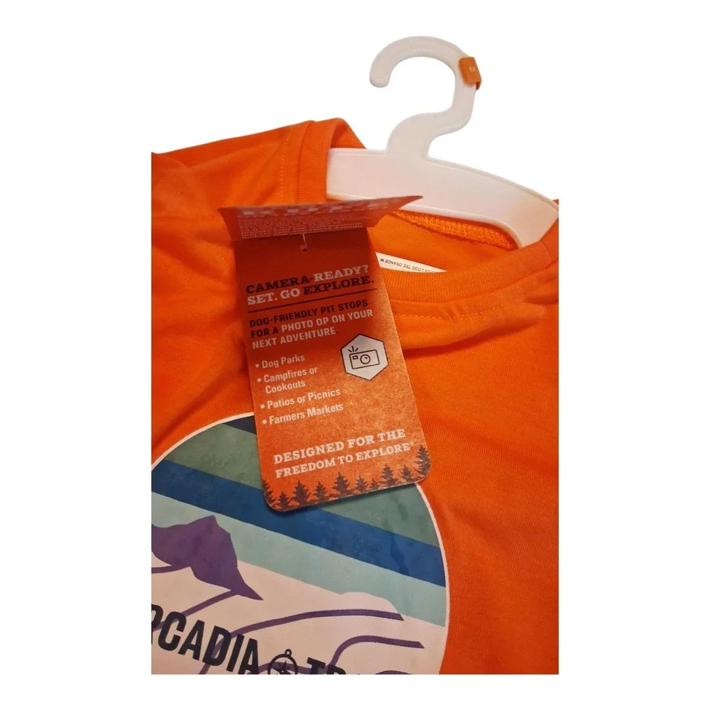 Arcadia Trail Eco-Friendly Dog T-Shirt M - Orange Tree Logo 100% Recycled NWT